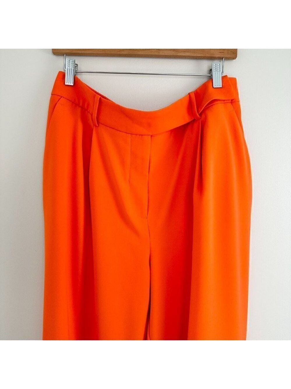 Ever New Wide Leg Isla Trousers Orange Gerbera Womens Size 10 Petite New - Picture 4 of 12